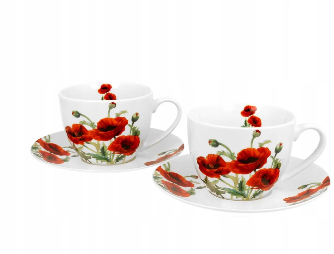 Duo Classic Poppies Porseleinen Kopjes 280ml - Multicolor