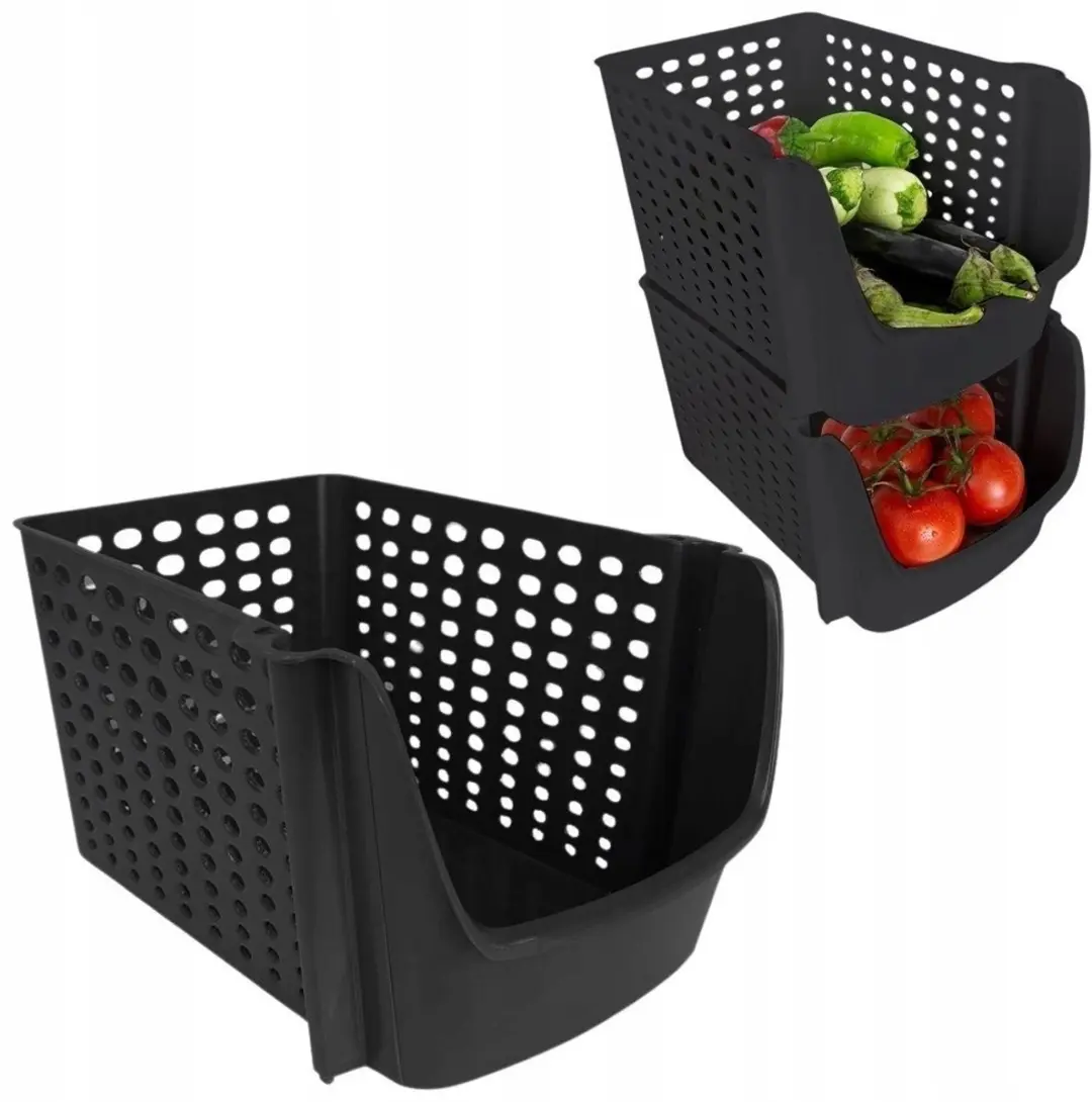 Orion Stevige Ventilatie Opbergbak Groenten & Fruit - Zwart