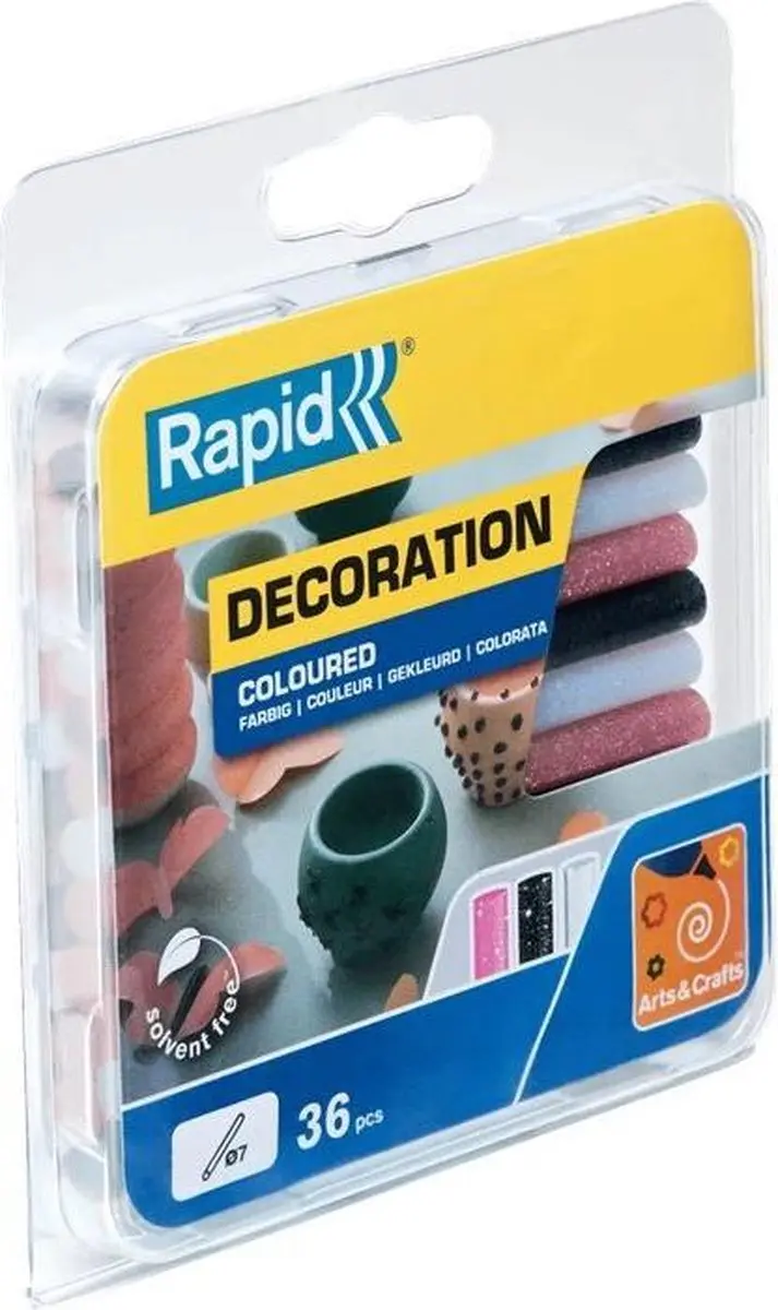 Rapid 5001422 Lijmpatronen - 36 Stuks - Glitter Kleurmix