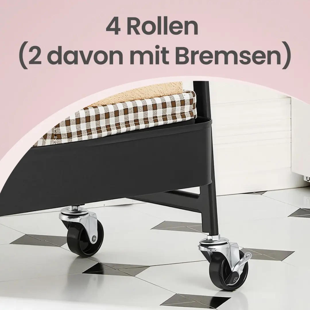 Songmics Rolwagen 3 Niveaus - Zwart