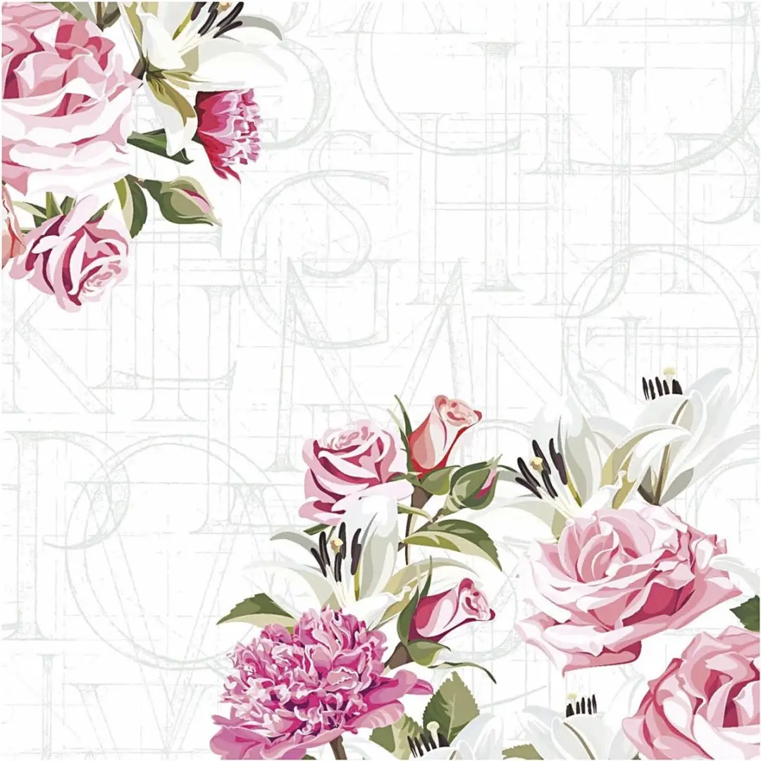 Creativ Company Rozen Servetten 33x33cm - 20 Stuks