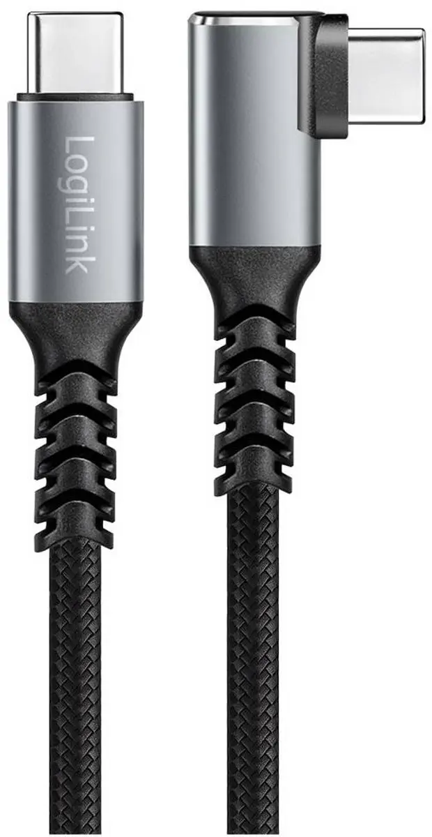 Logilink CU0272 USB-C Kabel 3.2 Gen2 - 2m - 90° Rechts - Zwart