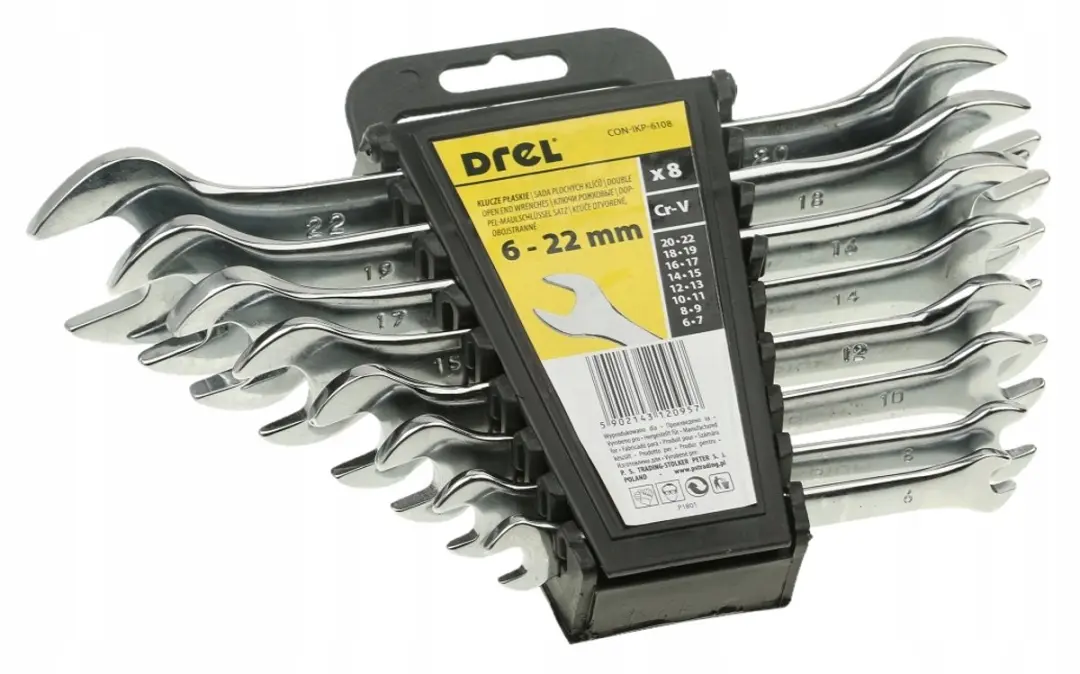 8-delige ringsleutelset CrV 6-22 mm