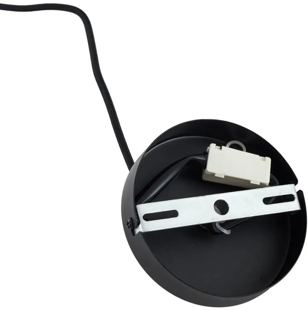 Lindby Hanglamp Bamboe 1 Licht E27 - 38cm - Zwart/Darkhout