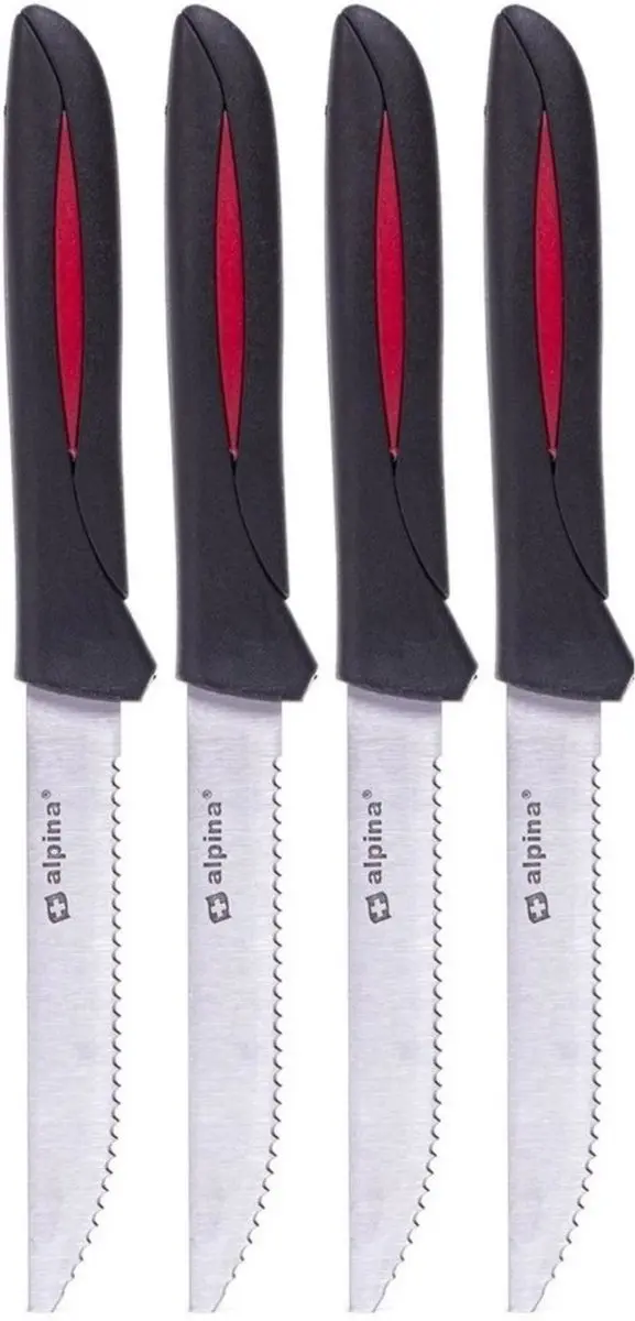 Alpina Steakmessen 4-delig - 22,8 cm - Zilver