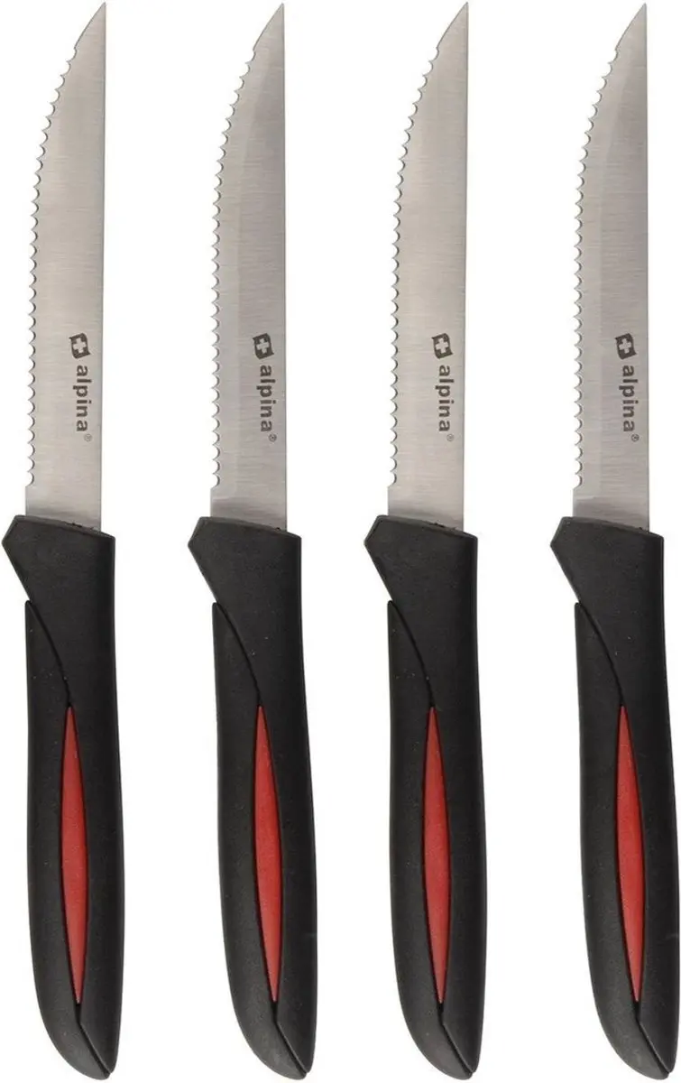 Alpina Steakmessen 4-delig - 22,8 cm - Zilver