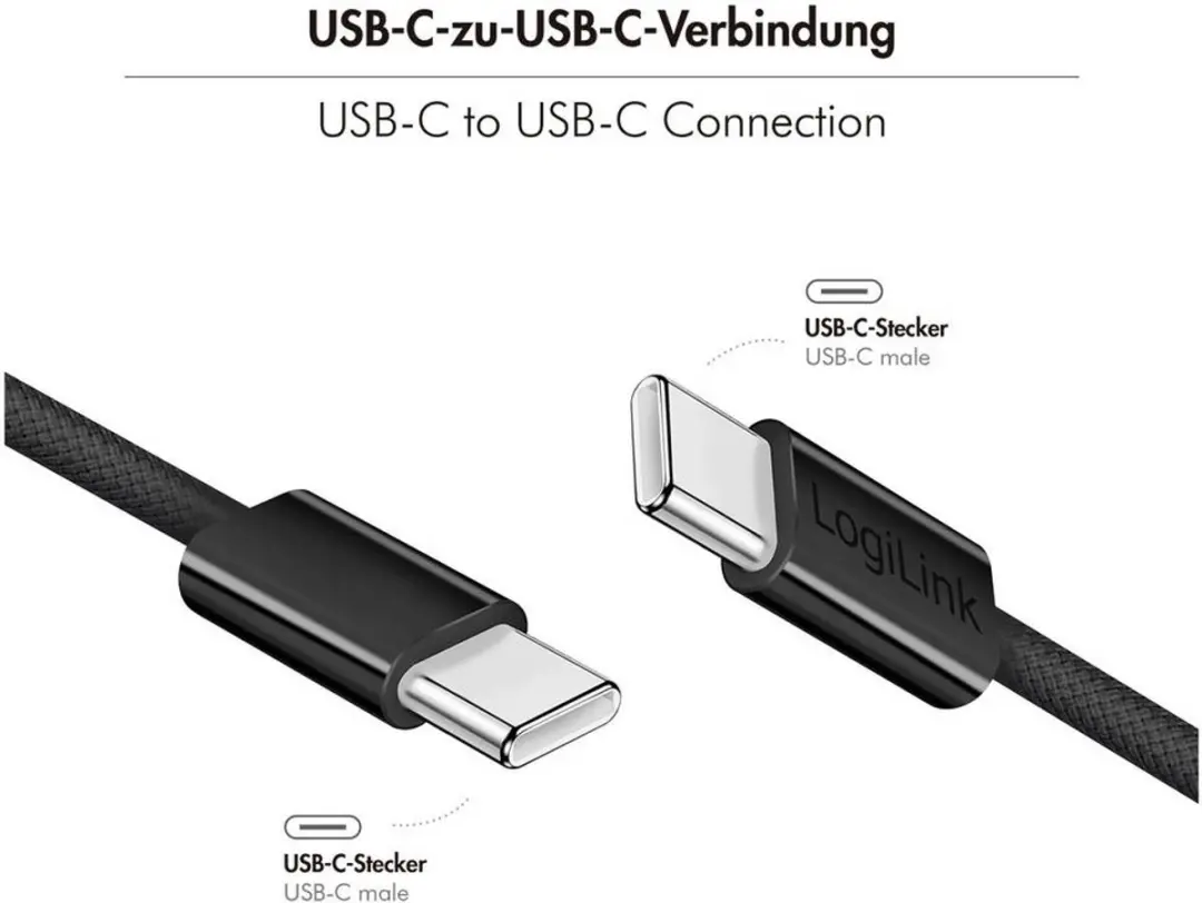 Logilink CU0232 USB-C Kabel 1.5m - Zwart - afbeelding 6 van 6