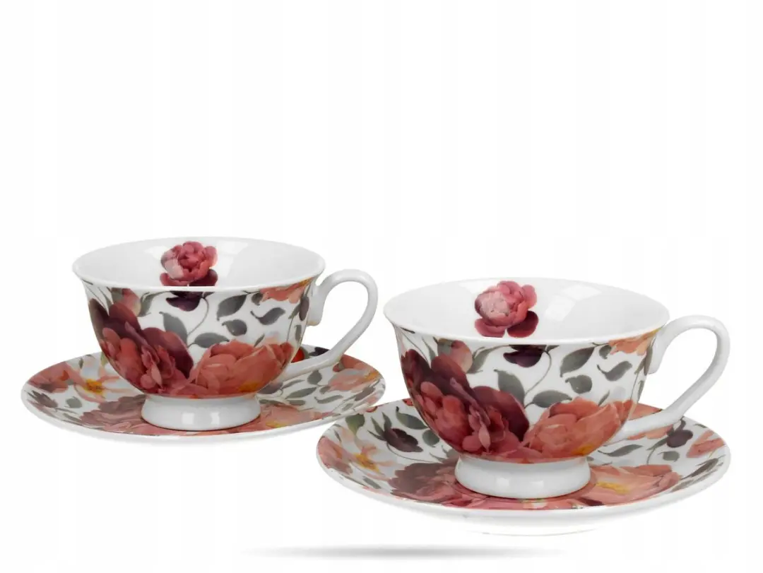 Duo Royal Porseleinen Theekopjes 250ml - Rozenmotief - 2 Stuks