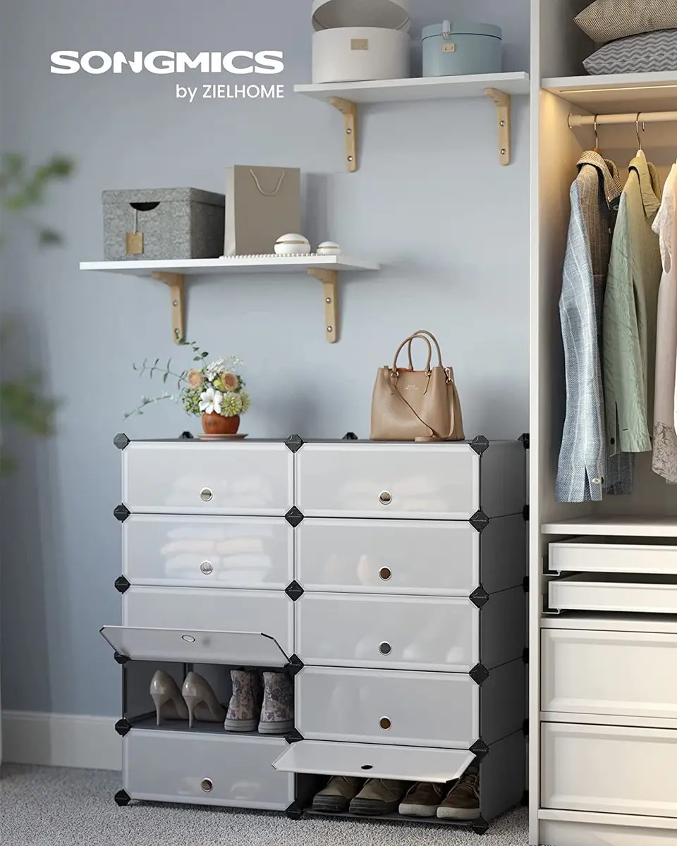 Songmics Schoenenrek Modulair 40x30cm - Grijs