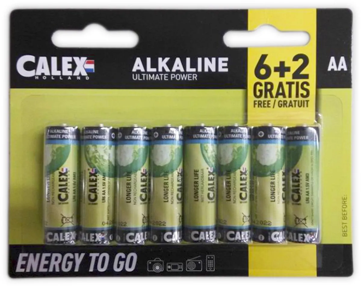 Calex AA Alkaline Batterijen - 8 Stuks