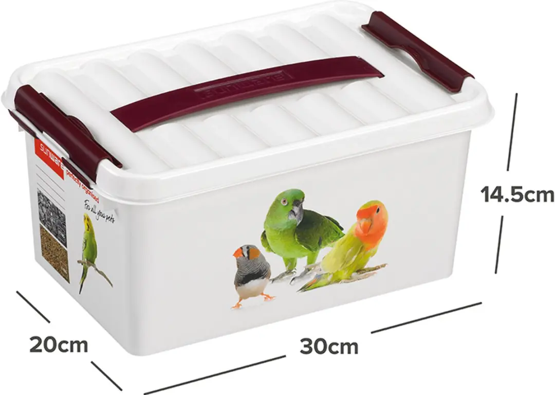 Sunware Q-line Huisdieren Opbergbox 6L - 30x20x14cm - Bordeaux