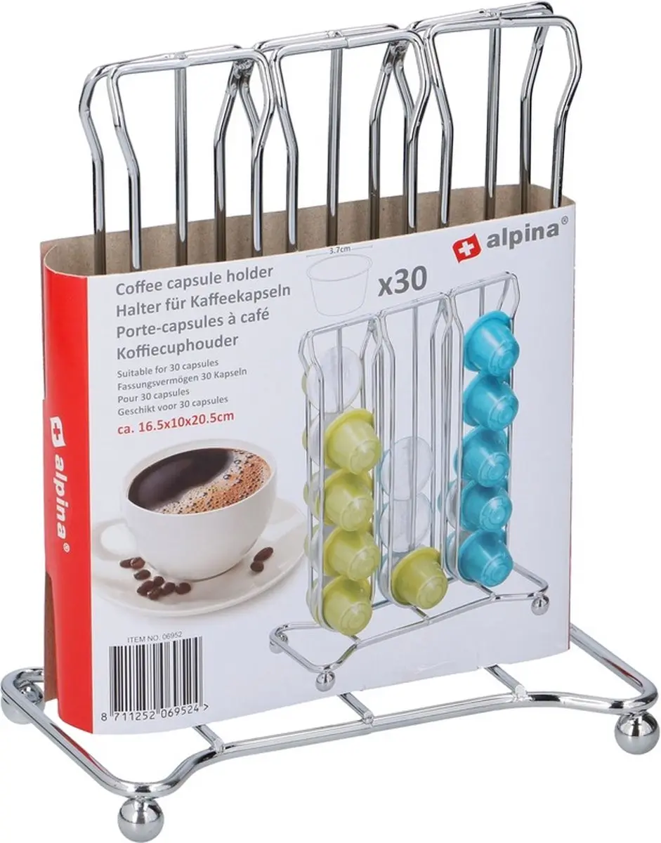 Alpina Koffie Capsulehouder 30 Stuks - Zilver
