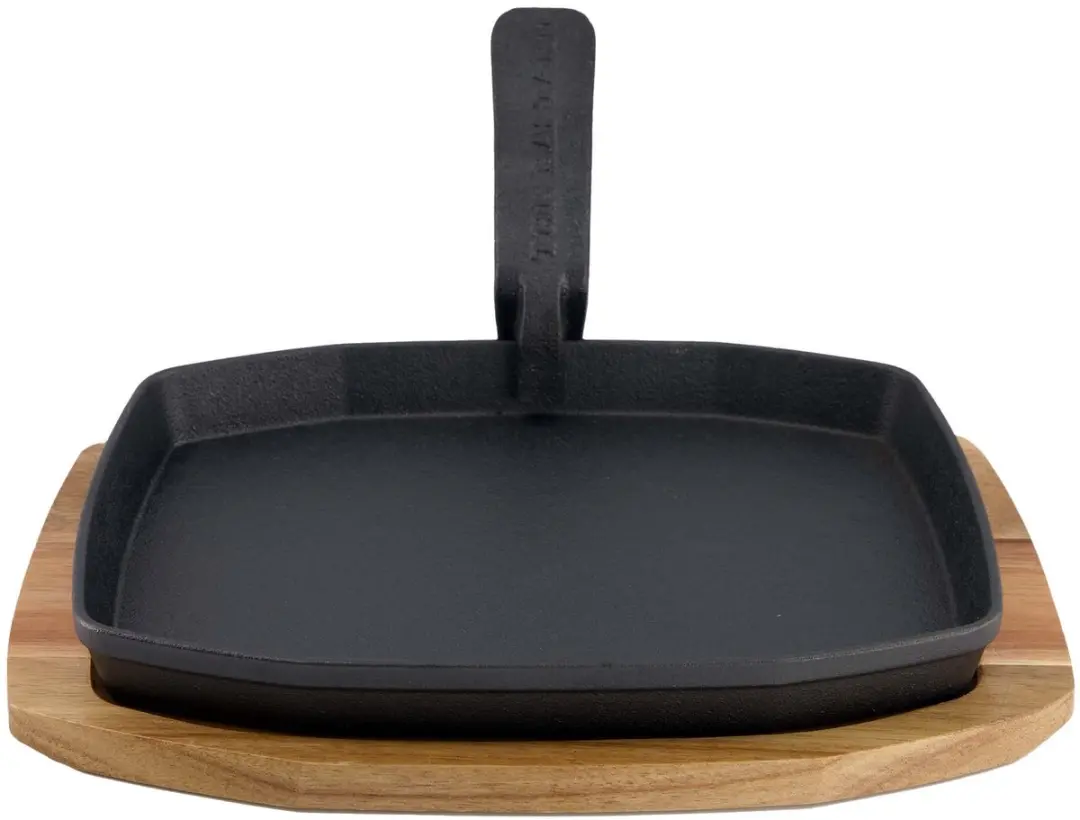 The Bastard Sizzling Plate & Holder Gietijzer 21x28cm