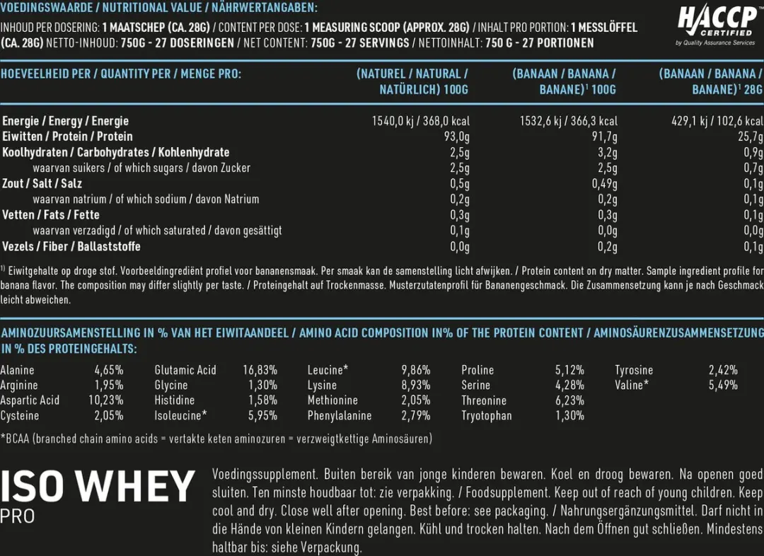Pure Iso Whey Pro Chocolade 750g