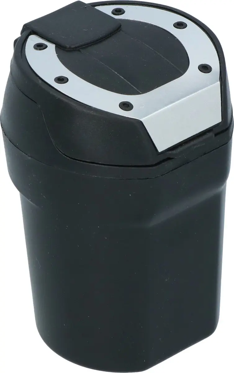Carpoint Auto-asbak 10cm - Zwart/chroom