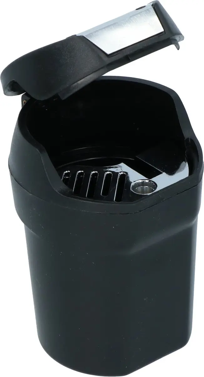 Carpoint Auto-asbak 10cm - Zwart/chroom
