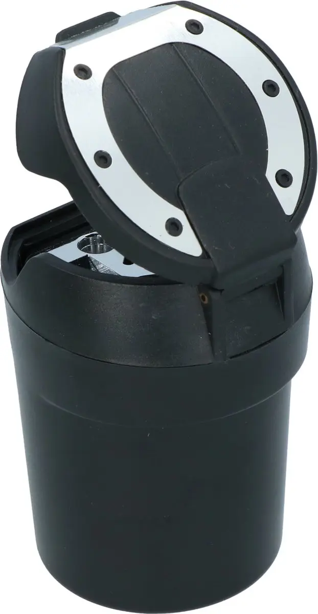 Carpoint Auto-asbak 10cm - Zwart/chroom