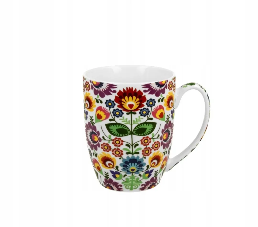 Duo Porseleinen Mok Łowicz 380ml - Multicolor