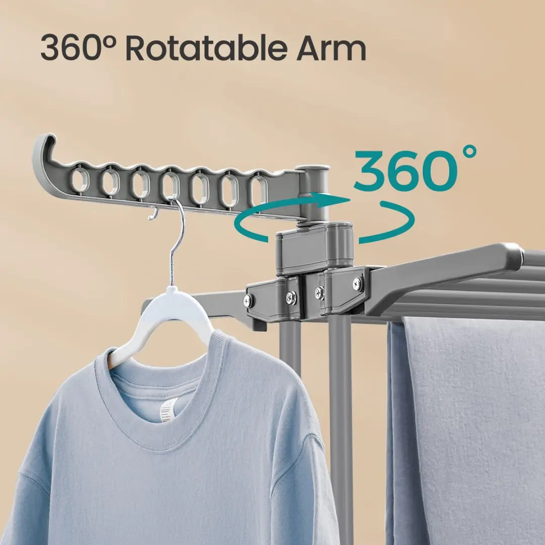 Songmics Wasdroogrek Opvouwbaar 4 Lagen - Roestvrij Staal Grijs