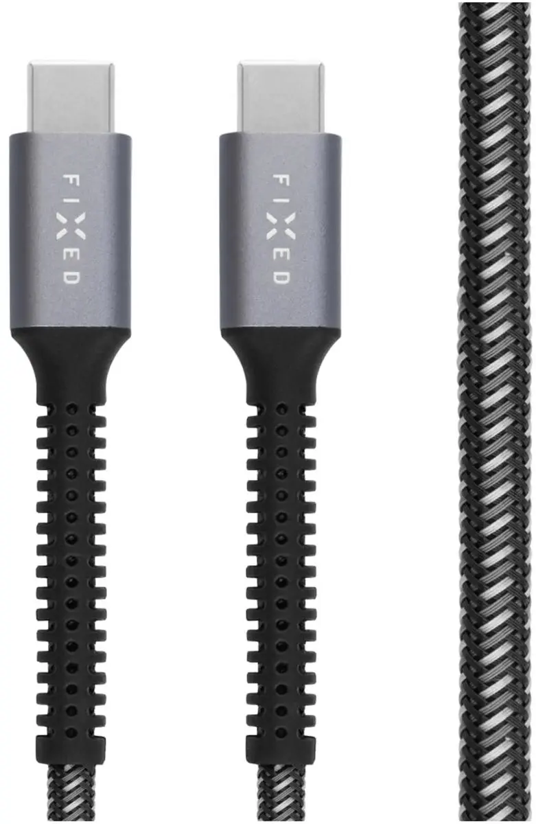 Fixed Vaste Armor USB-C naar USB-C Kabel 1,2m 240W - Grijs