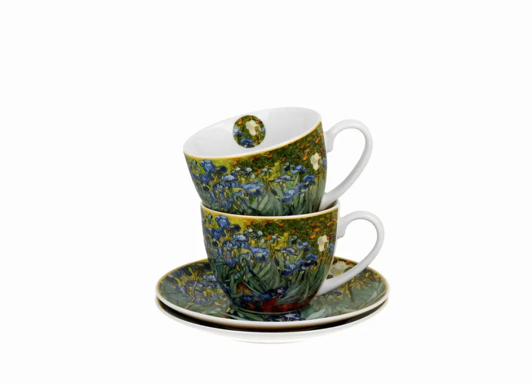 Van Gogh Irissen Kopjes met Schotels - 270ml - Multicolor