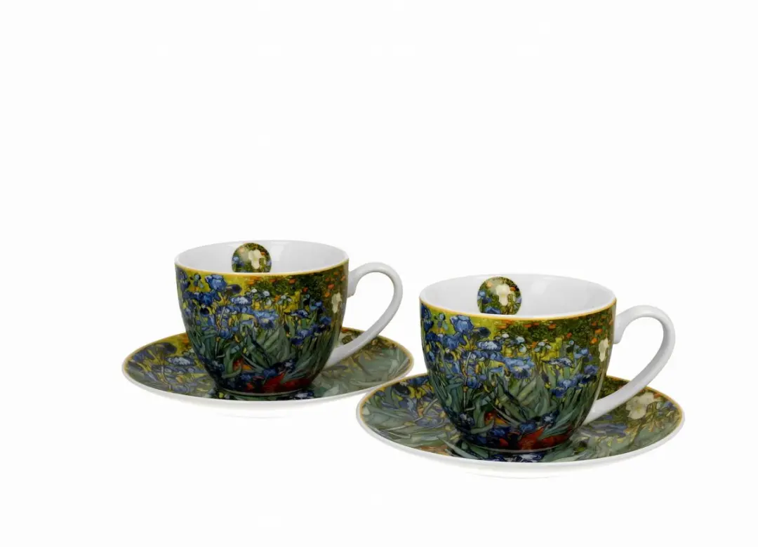 Van Gogh Irissen Kopjes met Schotels - 270ml - Multicolor