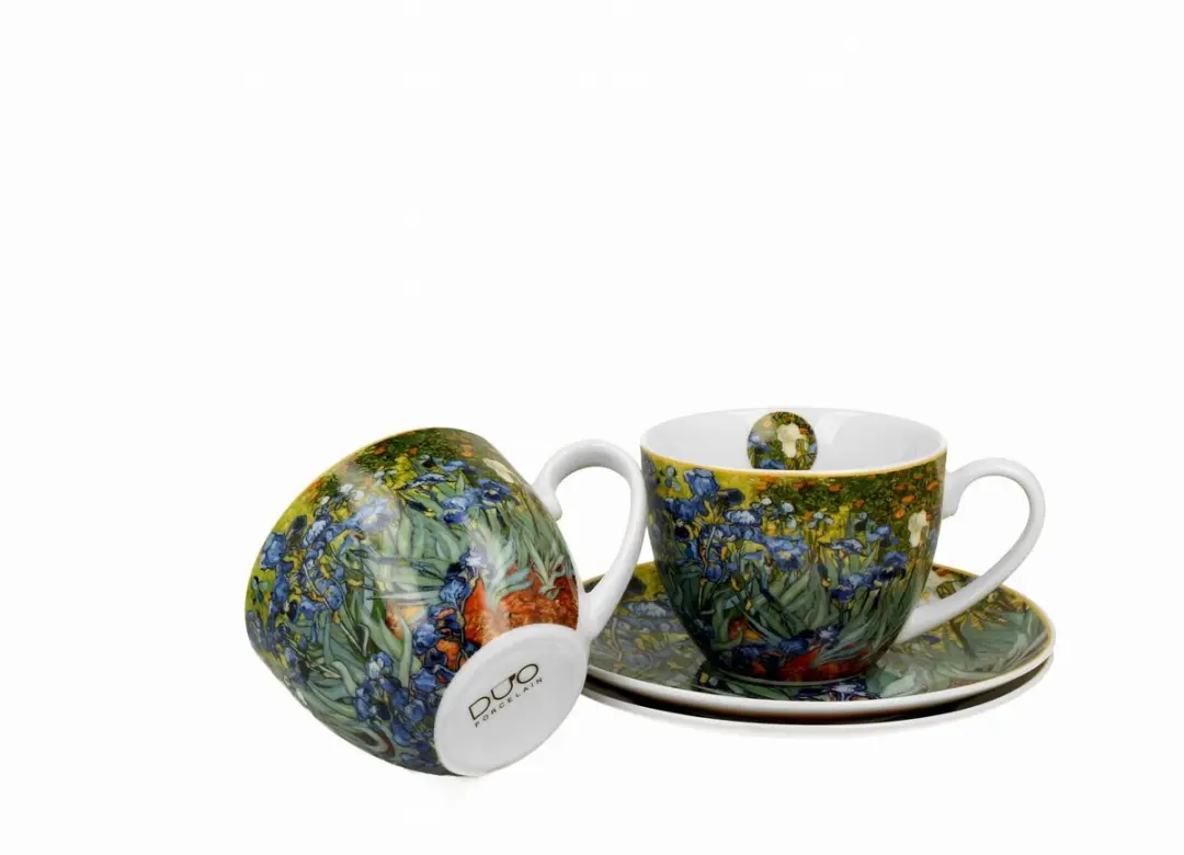 Van Gogh Irissen Kopjes met Schotels - 270ml - Multicolor