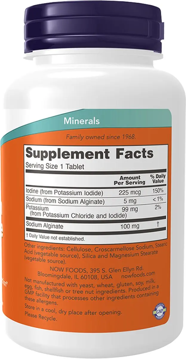 Now Foods Jodium & Kalium 180 Tabletten