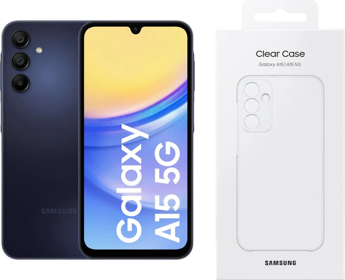 Samsung Galaxy A15 5G 128GB - Blue Black Bundel