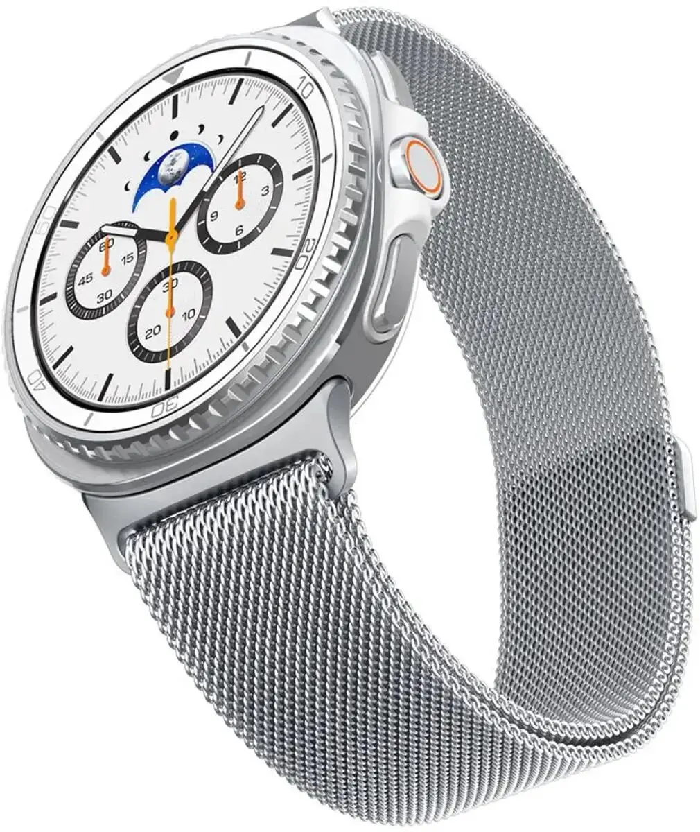 Spigen Metal Fit Bandje Zilver - Samsung Galaxy Watch 8/9