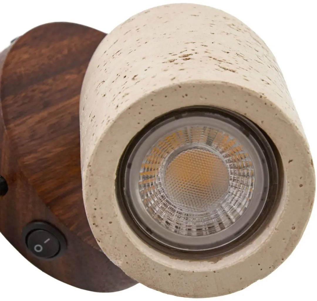 Lucande Wandlamp Walnoothout Beton 1 Licht - GU10