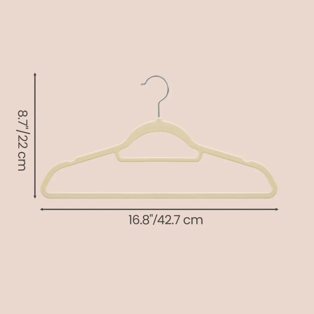Songmics Fluwelen Kledinghangers - Beige - 20 Stuks