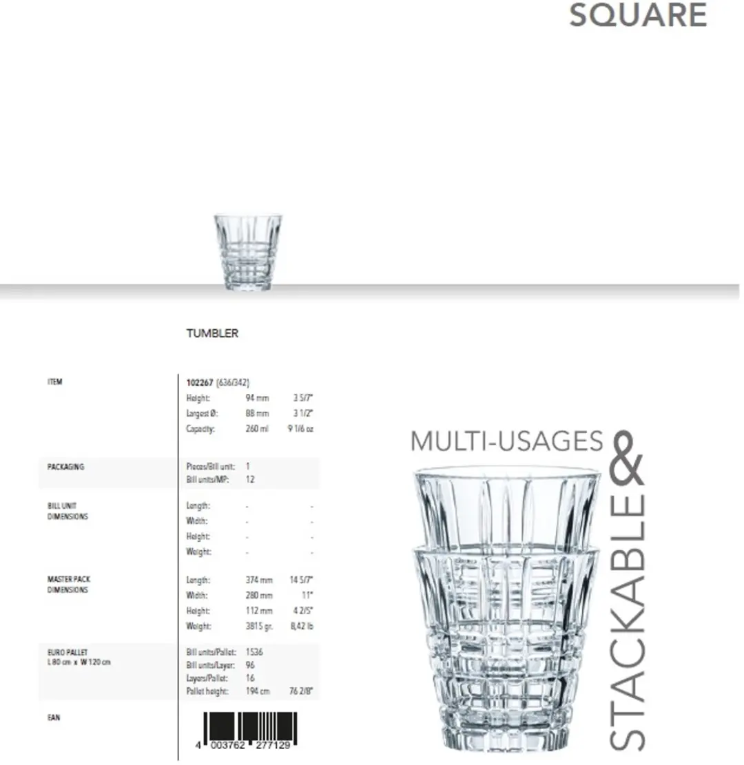 Nachtmann Square Tumbler BE102267 - 12 Stuks
