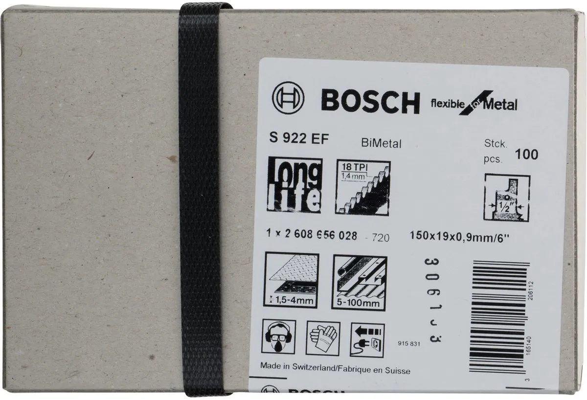 Bosch Reciprozaagblad S 922 EF Metaal - 100 Stuks