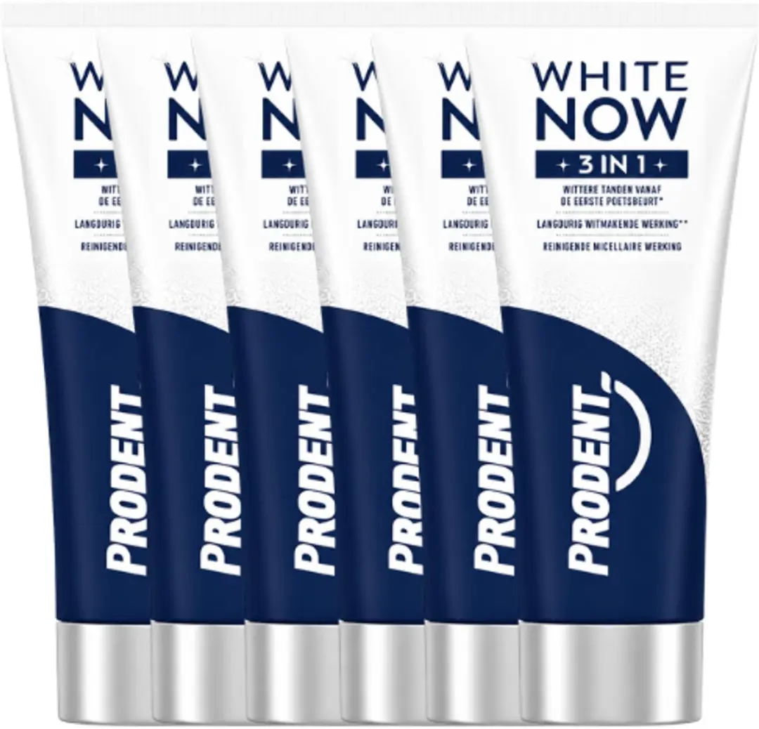 Prodent White Now 3-in-1 Tandpasta 6x75ml
