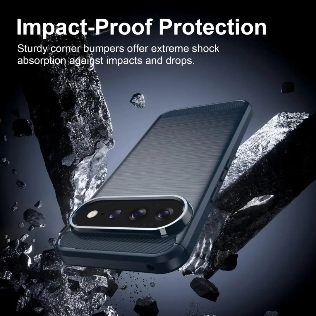 Selected Geborsteld TPU Hoesje Blauw - Google Pixel 11 Pro XL - afbeelding 6 van 6