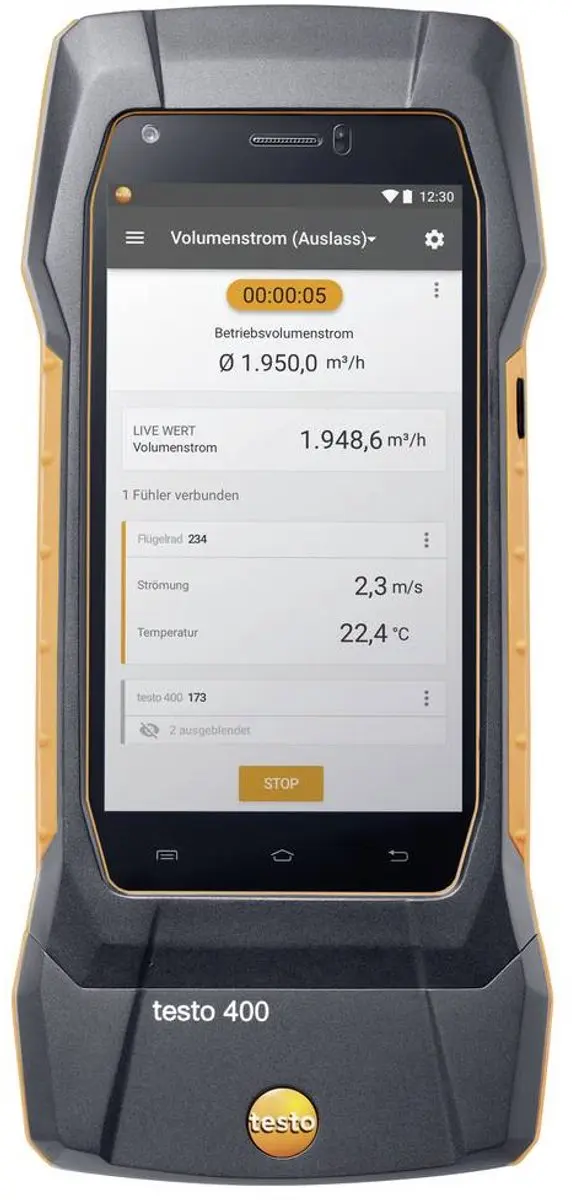 Testo 400 Strömungs-Set Milieumeetset - 16mm Vleugelradsonde - -40 tot 200°C