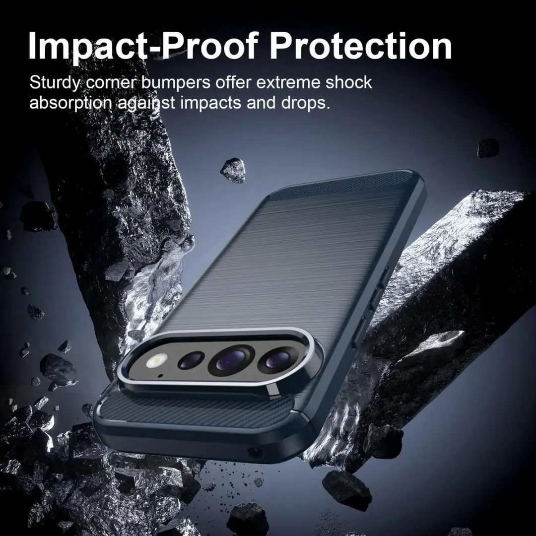 Selected Geborsteld TPU Hoesje Blauw - Google Pixel 11 Pro
