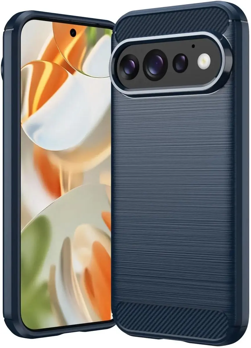 Selected Geborsteld TPU Hoesje Blauw