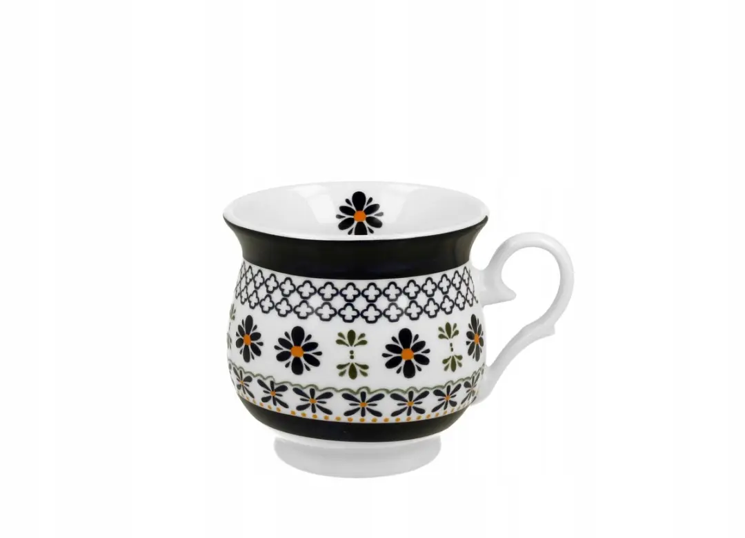 Duo Retro Mok Indigo 500ml - Porselein Bloemmotief
