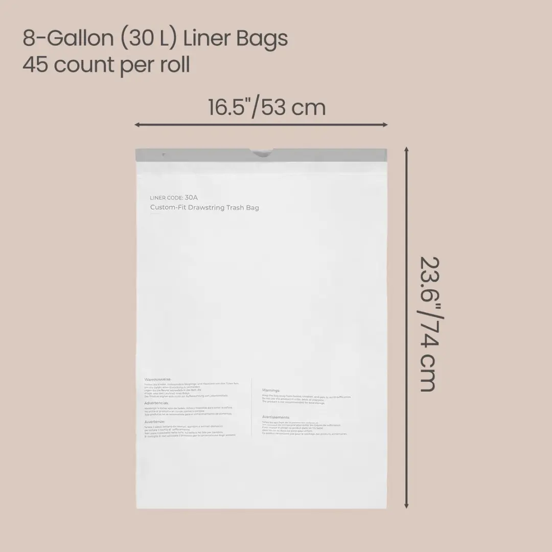 Songmics Vuilniszakken 30L - 90 Stuks - Wit
