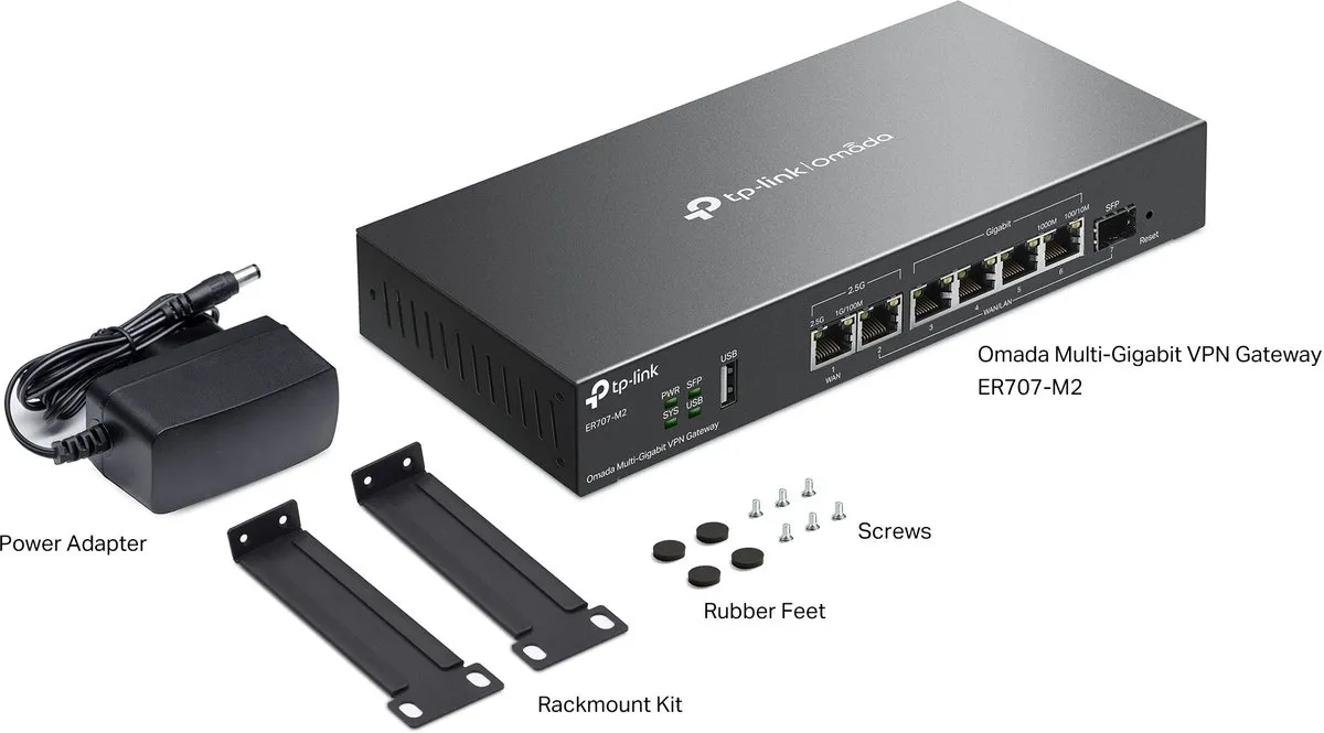TP-Link ER707-M2 Router - 6x LAN, 1x WAN, 1x USB