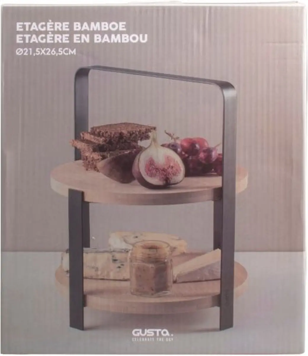 Gusta Etagere Serveertoren 27cm - 2-laags - Zwart