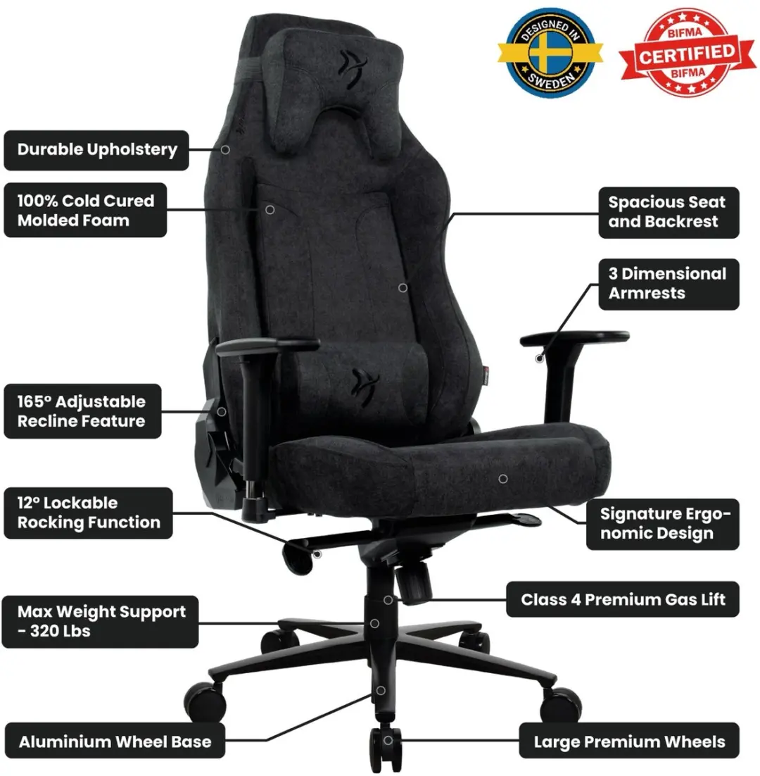 Arozzi Vernazza XL Gamingstoel - Zwart