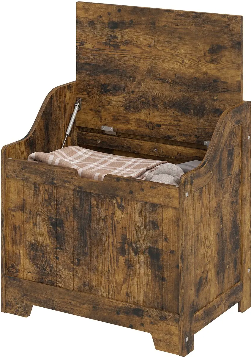 ECTEATOY Houten Opbergkist 56,5x38x56cm - Bruin