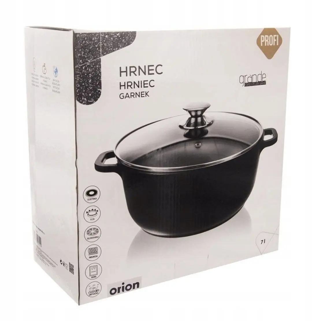 Orion Granieten Pan 7L - Inductie/Gas - Graniet