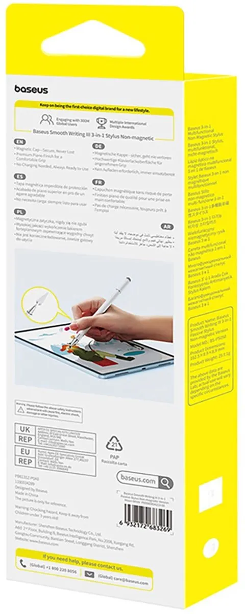 Baseus Smooth Writing III 3-in-1 Stylus - Wit