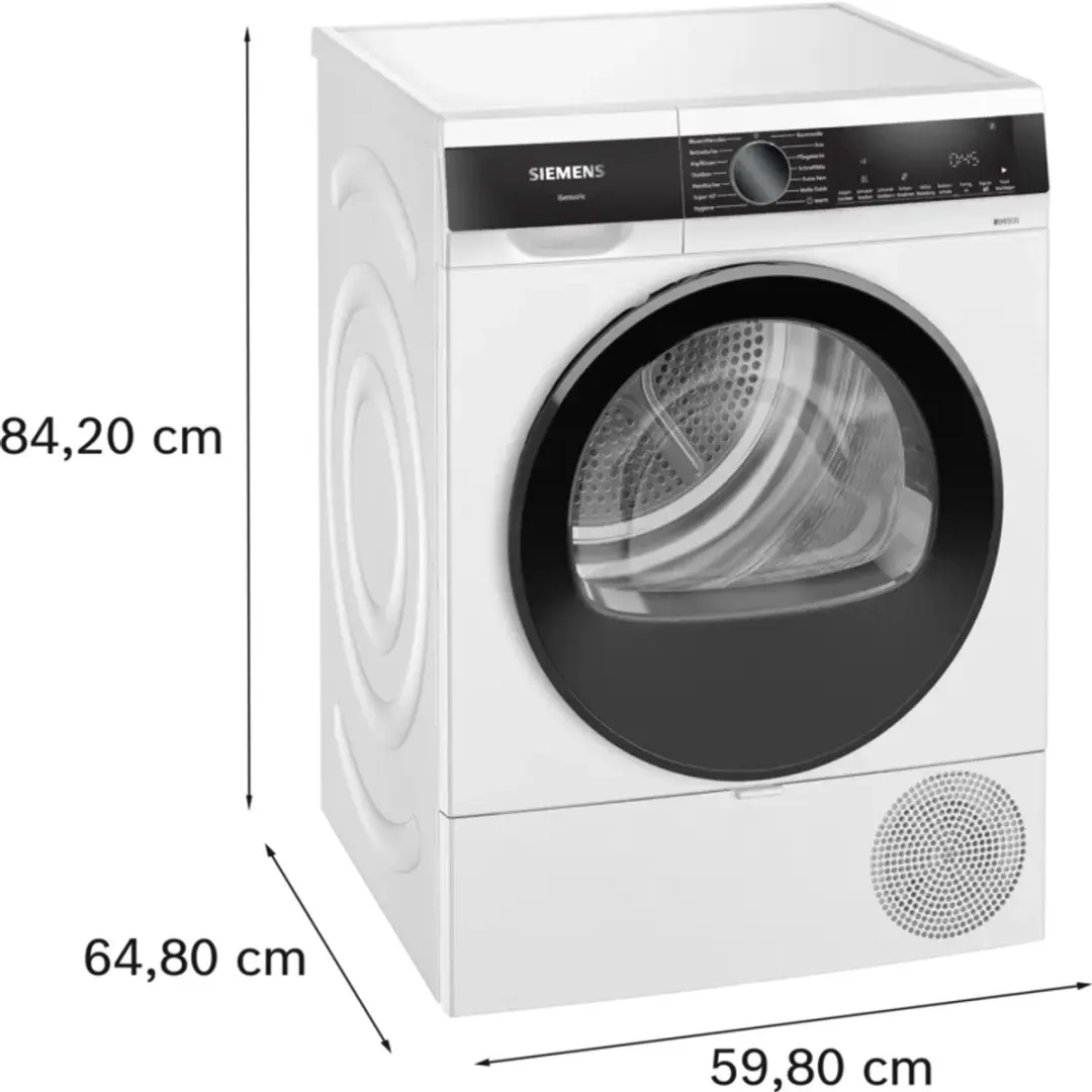 Siemens iQ500 WQ33G2D41 Vrijstaande Warmtepompdroger 9kg - Wit - afbeelding 6 van 6