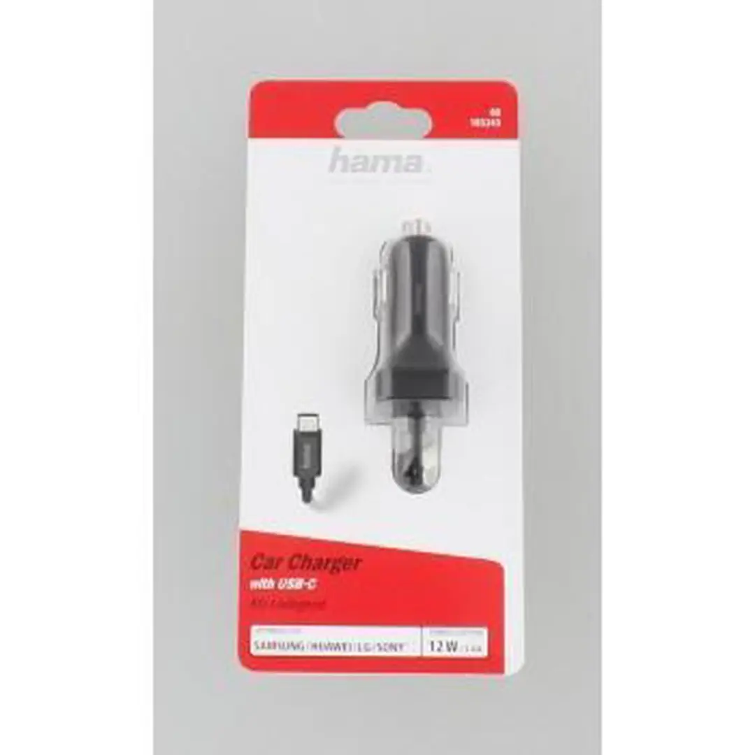 Hama Auto-oplader USB Type-C 2,4A - Zwart