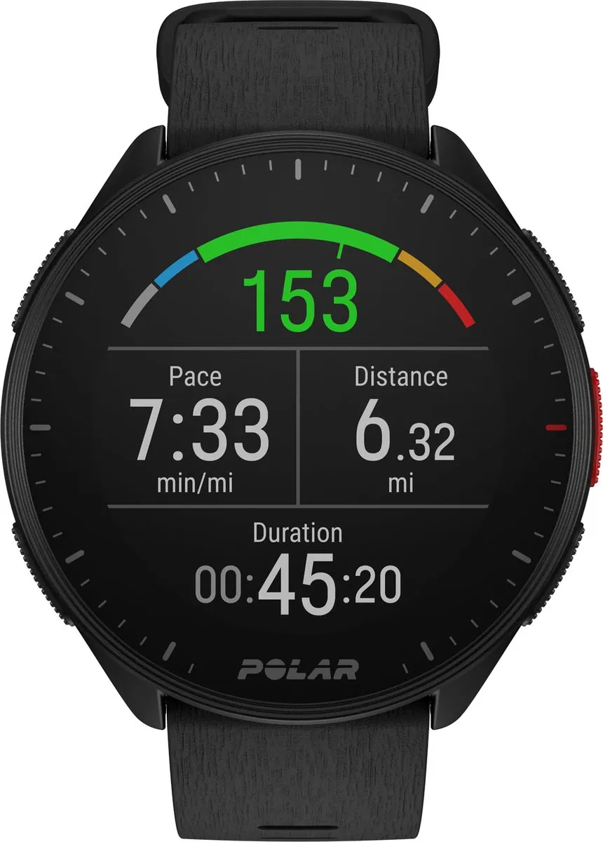 Polar Pacer 900102174 GPS Hardloophorloge - 45mm - Zwart